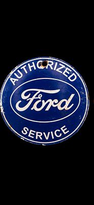 שלט אמייל עגול מקורי Ford Authorized Service – קוטר 12 ס”מ Original Ford Authorized Service 