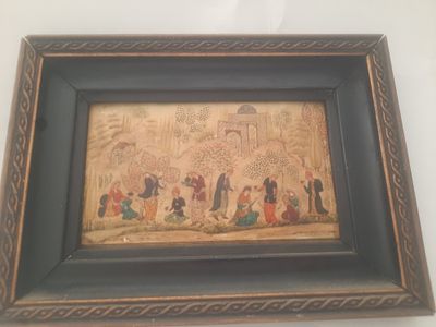 עבודת פרסי אקוורל מזרח הרחוק 
ממוסגרת 
24*18סמ