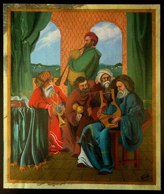 יודאיקה – ציור 
ציור מקורי בעבודת יד בצבעי אקריליק על גבי קלף. 
בסגנון וינטג׳ של האקדמיה 