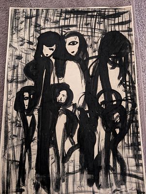 יונה לוטן 
עבודת אקוורל חתום 
32*46סמ