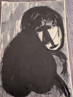 יונה לוטן 
עבודת אקוורל חתום 
32*46סמ