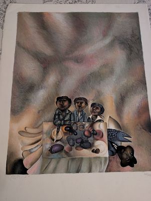 נפתלי בזם 
ליטוגרפיה חתום בעיפרון וממוספר 
48*62סמ