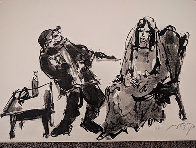 ברשטיין 
ליטוגרפיה חתום בעיפרון וממוספר 
34*48סמ