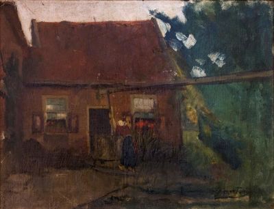 אדוארד סלומון פרנקפורט, סצינת ז'אנר. טכניקה: שמן על בדחתימה: חתום (ימין למטה)מידות: 37X49 ס"ממצב: טוב