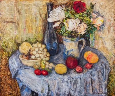 קונסטנטין טרשקוביץ' (1902-1978), טבע דומם. טכניקה: שמן על מזוניטחתימה: חתום (ימין למטה)מידות: 