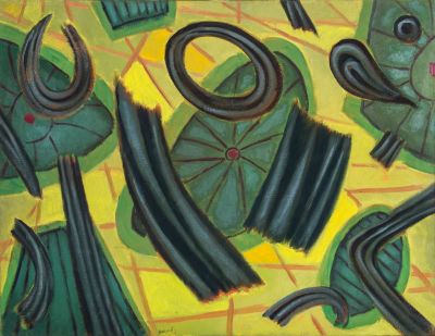 אנרי גץ, קומפוזיציה. טכניקה: שמן על בדחתימה: חתום (שמאל למטה)מידות: 50X65 ס"ממצב: טובמקור: עזבון 