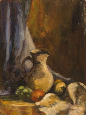 מיכאל ארגוב, טבע דומם. טכניקה: שמן על קרטוןחתימה: חתום (ימין למטה)מידות: 46X34 ס"ממצב: טובמקור: 