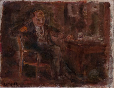 חיים גליקסברג, דיוקן ח.נ. ביאליק. טכניקה: שמן על בדחתימה: חתום (שמאל למטה)מידות: 20X25.5 ס"ממצב: 