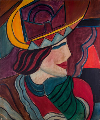 הוגו שייבר, פרופיל אישה. טכניקה: שמן על קרטון עבהחתימה: חתום (ימין למטה)מידוות: 62X51.5 ס"ממצב: טוב