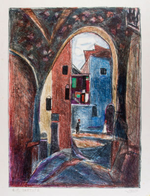 יעקב אייזנשר, שער. טכניקה: ליתוגרפיה צבעוניתחתימה: חתום (ימין למטה) ומסומן כניסיון האמן (שמאל 