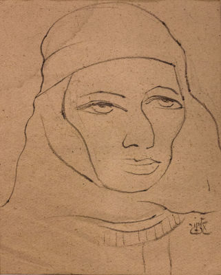 שמואל שלזינגר, דיוקן אישה. טכניקה: אקוורל על ניירחתימה: חתום (ימין למטה)מידות: 34X28 ס"ממצב: טוב