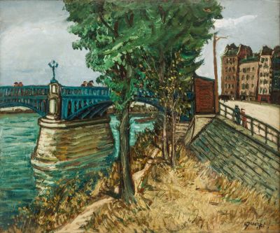 Alphonse Quizet (צרפתי 1885-1955), נהר הסן. טכניקה: שמן על במזוניט
חתום (ימין למטה)
43X37 ס"מ 