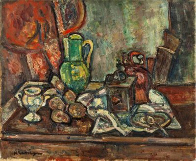 פנחס קרמן (1890-1981), טבע דומם. טכניקה: שמן על בד
חתום (שמאל למטה). 
מידות: 65X54 ס"מ
מצב: טוב 