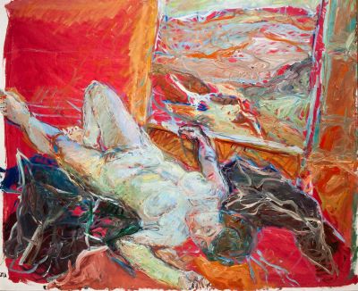 אליהו גת, עירום עם חלון פתוח אל הנוף. טכניקה: שמן על בד 
חתימה: חתום (שמאל למטה). 
120X100 ס"מ 