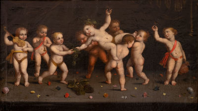 אסכולה גרמנית/פלמית (סוף המאה ה-16, תחילת המאה ה-17), בכחנליה. שמן על בד 
55X92 ס"מ מצב: לפירוט 