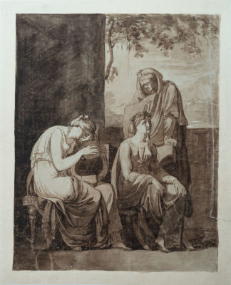 יואהן היינריך טישביין I (1722-1789 Johann Heinrich I Tischbein), " על נהרות בבל ישבנו ובכינו..". 