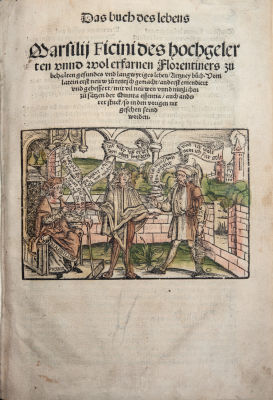 Das buch des lebens by Marsilio FICINO Translated to German by Johannes Adelphus .Johan 