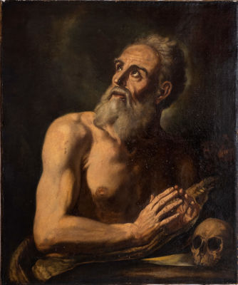מיוחס לג'יוזפה דה ריברה (Jusepe De Ribera 1588/91-1652), גירואמו הקדוש. שמן על בד 
78X64 ס"מ 