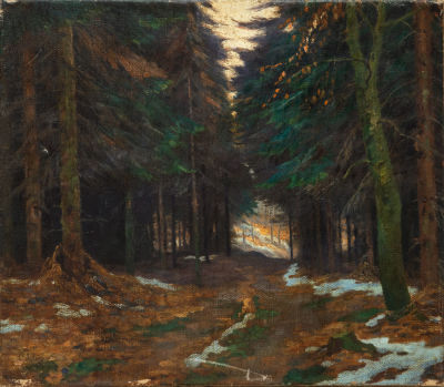 מיוחס ללסר אורי (Lesser Uri), נוף. שמן על בד 
46X52 ס"מ 
חתום באופן בלתי קריא כתוצאה מנפילת צבע 