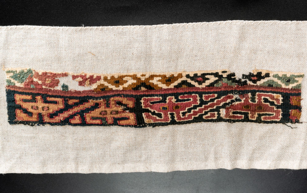 A Fragment of a Border with Geometric Zoomorphic Images, North Coast, Peru, Middle Intermediate 
