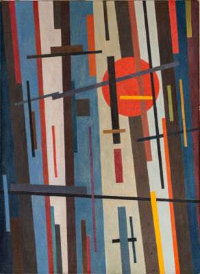 איליה צ'אשניק (Ilya Chashnik 1902-1929), קומפוזיציה סופרמטיסית. שמן על בד 
חתום (מאחור). 
66X50 