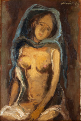 מנה כ"ץ, עירום. שמן על בד 
חתום (ימין למעלה). 
45.5X31 ס"מ 
מצב: לפירוט מצב, אנא לשלוח מייל ל 