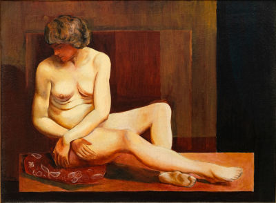 מואיס קיסלינג (1891-1953), עירום אישה יושבת. שמן על בד 
1923 
חתום (שמאל למטה). 
54X73 ס"מ 