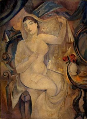 אלכסנדר שבצ'נקו (Aleksandr Shevchenko (1883-1948), עירום. שמן על בד 
1913 
חתום בראשי תיבות 