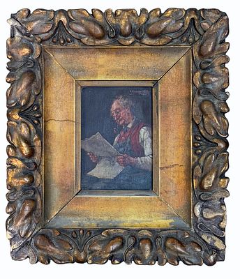 Otto Kirchner (1887-1960), portrait. Oil on wood 
Signed (upper right) 
Dimensions excluding 