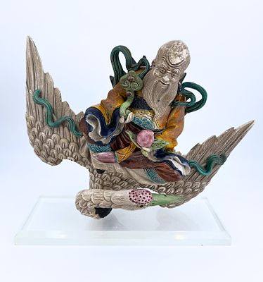 An antique Chinese figurine, Shau-Lu, polychrome ceramic, China, late 18th century to early 