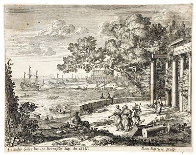 Claudio Gillee Inu Can Licenzade Sup An 1668, 17th century. Sanguine on paper 
Dimensions: 25.5 