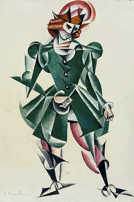 Liubov Popova (1889–1924), Russia, Costume Design for the Theater Production "Victory Over the Sun"