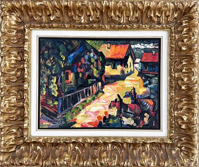Wassily Kandinsky (1866–1944)
"Houses in Murnau", 1909. A painting from Kandinsky’s