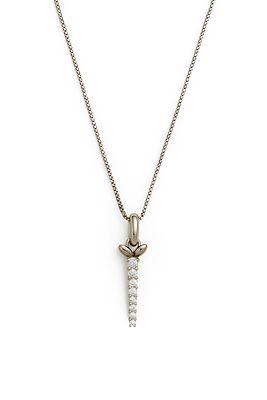 18K white gold necklace with pendant
. Classic pendant set with eight diamonds totaling