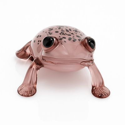 "Handmade Murano Glass Frog Sculpture. Height:5.5 cm
Width:14 cm
Provenance: Collection of