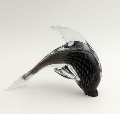 Antique Murano Glass Dolphin Sculpture. Height:17,5 cm
Width:11,5 cm
Provenance: Collection of
