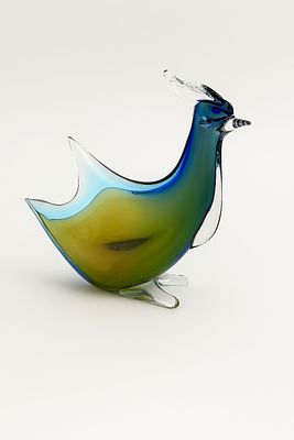 Vintage Murano Glass Bird Figurine in Blue, Green and Amber Tones. Height: cm
Width: cm