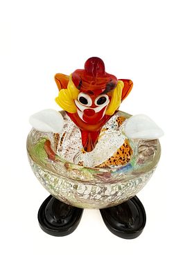 Murano Glass Clown Bowl Sculpture — Hand-Blown Art Glass. Height:12 cm
Width:10 cm
Provenance: