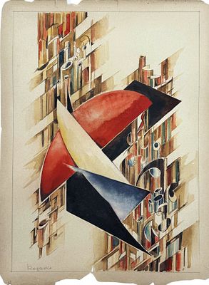 Alexander Rodchenko (1891-1956), Composition. Pencil and watercolor on paper 
Signed (lower 