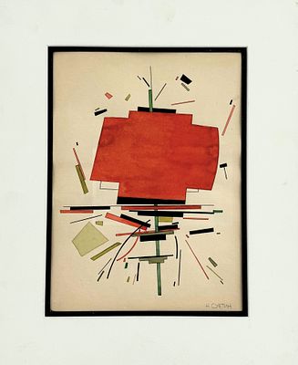 Nikolai Suetin (1893-1943), Bold Geometry in the Suprematist Style, Early 20th Century. Pencil 