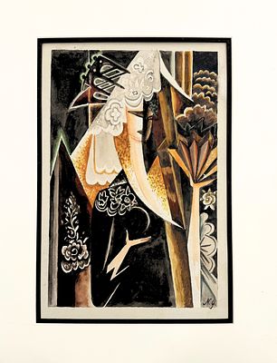 Natalia Goncharova (1881-1962). Gouache on paper 
Signed with initials (bottom right) 