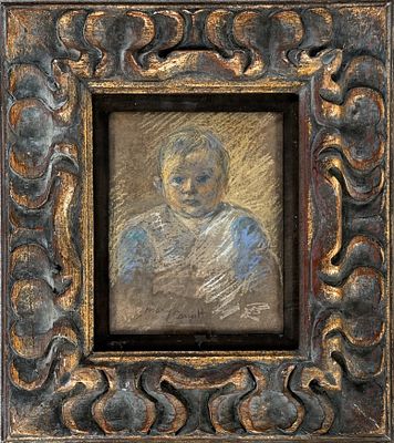 מרי קאסאט (1844-1926 Mary Cassatt ), "ילד". פסטל על נייר 
חתום בצד שמאל למטה 
מידות (כולל 