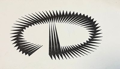 Attributed to Reg Butler (1913-1981), Spiral Form in Black. Black ink on paper 
Signed on the 