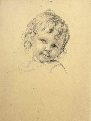 Attributed to Jean-Honore Fragonard (1732-1806), Portrait of a Child. Graphite on t paper 