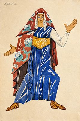 Natalia Goncharova (1881-1962), Theatrical Costume Design. Gouache on paper 
Signed upper left 