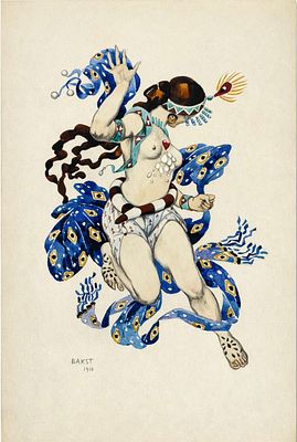 Leon Bakst (1866-1924), Costume Design. Pencil and gouache on paper 
Signed and dated lower left 