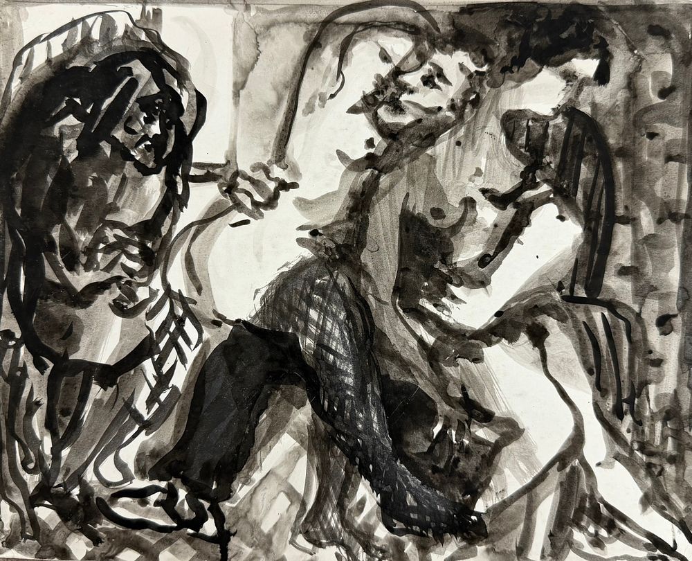 Attributed to Pablo Picasso (1881-1973), France. Ink on paper 
Signed on the reverse 
