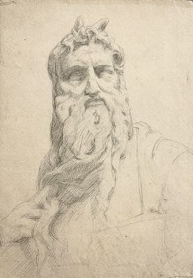 Study after Michelangelo Buonarroti (1475-1564)
. Graphite on paper 
Signed on the reverse 