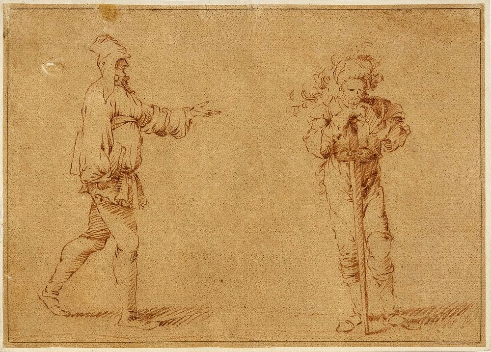 Attributed to Hans Sebald Beham (1500-1550)
. Sepia on paper 
Signed on the reverse 