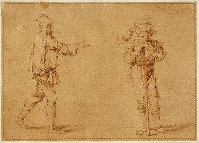 Attributed to Hans Sebald Beham (1500-1550)
. Sepia on paper 
Signed on the reverse 